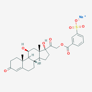 molecular formula C28H33NaO9S B057195 氢化可的松 21-(3-磺酸苯甲酸钠) CAS No. 33767-03-2