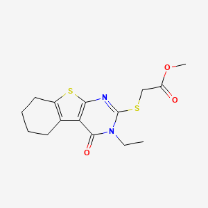 molecular formula C15H18N2O3S2 B5719510 methyl [(3-ethyl-4-oxo-3,4,5,6,7,8-hexahydro[1]benzothieno[2,3-d]pyrimidin-2-yl)thio]acetate CAS No. 331964-48-8