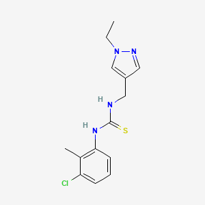 molecular formula C14H17ClN4S B5719544 N-(3-chloro-2-methylphenyl)-N'-[(1-ethyl-1H-pyrazol-4-yl)methyl]thiourea 