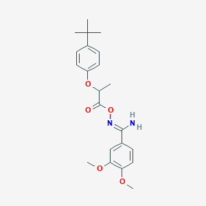 molecular formula C22H28N2O5 B5719574 N'-{[2-(4-tert-butylphenoxy)propanoyl]oxy}-3,4-dimethoxybenzenecarboximidamide 