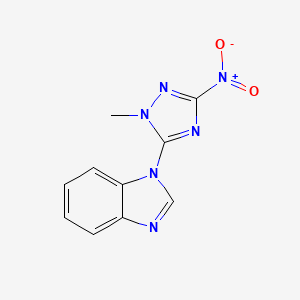 molecular formula C10H8N6O2 B5719588 1-(1-methyl-3-nitro-1H-1,2,4-triazol-5-yl)-1H-benzimidazole 