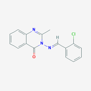 molecular formula C16H12ClN3O B5719596 3-[(2-chlorobenzylidene)amino]-2-methyl-4(3H)-quinazolinone 