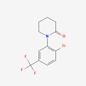 molecular formula C12H11BrF3NO B571960 1-(2-Bromo-5-(trifluoromethyl)phenyl)piperidin-2-one CAS No. 1257665-19-2