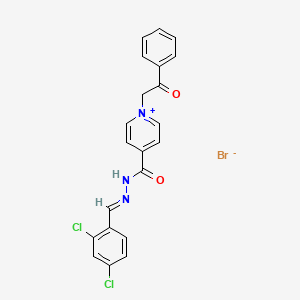 molecular formula C21H16BrCl2N3O2 B5719627 4-{[2-(2,4-dichlorobenzylidene)hydrazino]carbonyl}-1-(2-oxo-2-phenylethyl)pyridinium bromide 