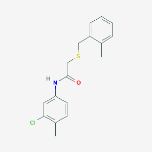 molecular formula C17H18ClNOS B5719634 N-(3-chloro-4-methylphenyl)-2-[(2-methylbenzyl)thio]acetamide 