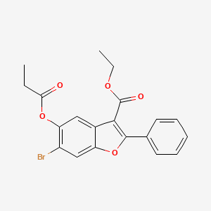 molecular formula C20H17BrO5 B5719645 ethyl 6-bromo-2-phenyl-5-(propionyloxy)-1-benzofuran-3-carboxylate 