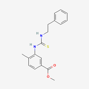 molecular formula C18H20N2O2S B5719689 methyl 4-methyl-3-({[(2-phenylethyl)amino]carbonothioyl}amino)benzoate 