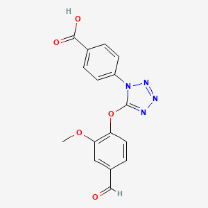 molecular formula C16H12N4O5 B5719718 4-[5-(4-formyl-2-methoxyphenoxy)-1H-tetrazol-1-yl]benzoic acid 