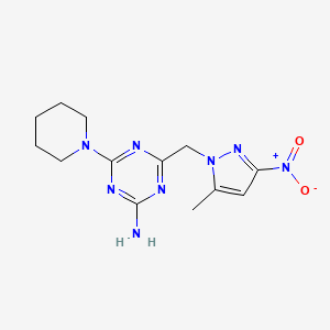 4-[(5-methyl-3-nitro-1H-pyrazol-1-yl)methyl]-6-piperidin-1-yl-1,3,5-triazin-2-amine