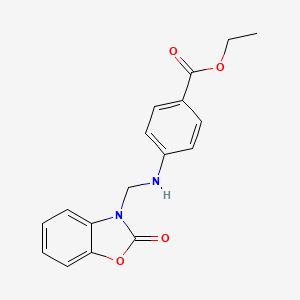 molecular formula C17H16N2O4 B5719728 ethyl 4-{[(2-oxo-1,3-benzoxazol-3(2H)-yl)methyl]amino}benzoate 