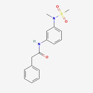 molecular formula C16H18N2O3S B5719736 N-{3-[methyl(methylsulfonyl)amino]phenyl}-2-phenylacetamide 