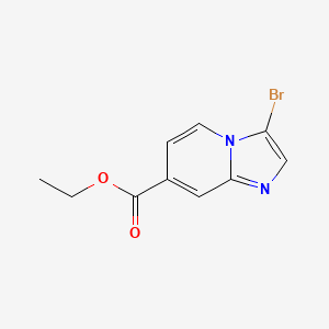 molecular formula C9H8BrN3O2 B571974 Ethyl 3-bromoimidazo[1,2-a]pyridine-7-carboxylate CAS No. 1251033-23-4