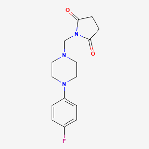 molecular formula C15H18FN3O2 B5719765 1-{[4-(4-fluorophenyl)-1-piperazinyl]methyl}-2,5-pyrrolidinedione 
