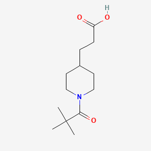 molecular formula C13H23NO3 B571977 1-(2,2-dimethyl-1-oxopropyl)-4-Piperidinepropanoic acid CAS No. 1267555-07-6