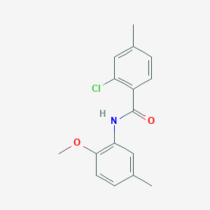 molecular formula C16H16ClNO2 B5719774 2-chloro-N-(2-methoxy-5-methylphenyl)-4-methylbenzamide 