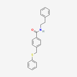 molecular formula C22H21NOS B5719782 N-(2-phenylethyl)-4-[(phenylthio)methyl]benzamide 