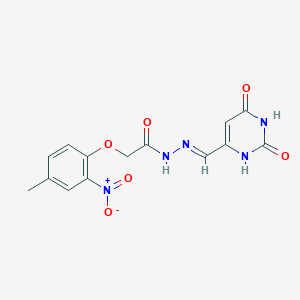 molecular formula C14H13N5O6 B5719788 N'-[(2,6-dioxo-1,2,3,6-tetrahydro-4-pyrimidinyl)methylene]-2-(4-methyl-2-nitrophenoxy)acetohydrazide 