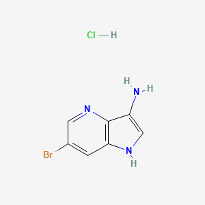 molecular formula C7H7BrClN3 B571979 6-Bromo-1H-pyrrolo[3,2-b]pyridin-3-amine hydrochloride CAS No. 1260381-81-4