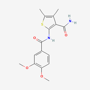 molecular formula C16H18N2O4S B5719813 2-[(3,4-dimethoxybenzoyl)amino]-4,5-dimethyl-3-thiophenecarboxamide 