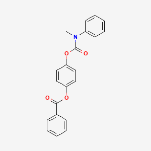 molecular formula C21H17NO4 B5719821 4-({[methyl(phenyl)amino]carbonyl}oxy)phenyl benzoate 