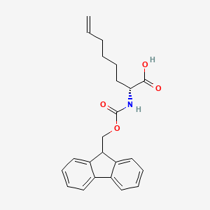 molecular formula C23H25NO4 B571987 (R)-2-((((9H-Fluoren-9-yl)methoxy)carbonyl)amino)oct-7-enoic acid CAS No. 1208226-88-3