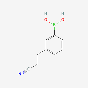 molecular formula C9H10BNO2 B571989 (3-(2-Cyanoethyl)phenyl)boronic acid CAS No. 1218790-58-9