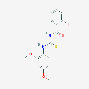 molecular formula C16H15FN2O3S B5719954 N-{[(2,4-dimethoxyphenyl)amino]carbonothioyl}-2-fluorobenzamide 