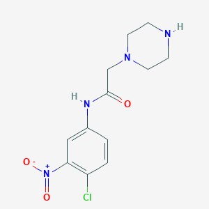 molecular formula C12H15ClN4O3 B5719961 N-(4-chloro-3-nitrophenyl)-2-(1-piperazinyl)acetamide 
