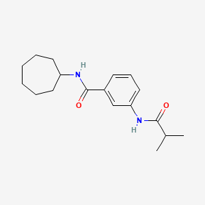 molecular formula C18H26N2O2 B5719970 N-cycloheptyl-3-(isobutyrylamino)benzamide 