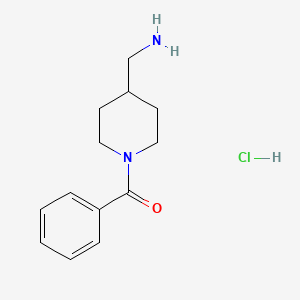 molecular formula C13H19ClN2O B571999 1-Benzoyl-4-piperidinemethanamine HCl CAS No. 1286264-52-5