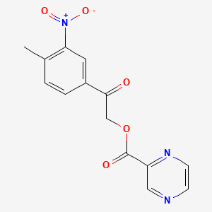 molecular formula C14H11N3O5 B5719994 2-(4-methyl-3-nitrophenyl)-2-oxoethyl 2-pyrazinecarboxylate 