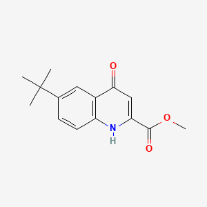 molecular formula C15H17NO3 B572001 6-tert-Butyl-4-oxo-1,4-dihydro-quinoline-2-carboxylic acid methyl ester CAS No. 1270730-42-1