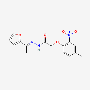 molecular formula C15H15N3O5 B5720052 N'-[1-(2-furyl)ethylidene]-2-(4-methyl-2-nitrophenoxy)acetohydrazide 