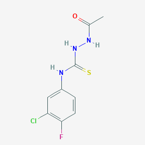 molecular formula C9H9ClFN3OS B5720069 2-acetyl-N-(3-chloro-4-fluorophenyl)hydrazinecarbothioamide 