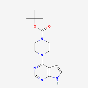 molecular formula C15H21N5O2 B572008 叔丁基4-(7H-吡咯并[2,3-d]嘧啶-4-基)哌嗪-1-羧酸酯 CAS No. 1248587-70-3