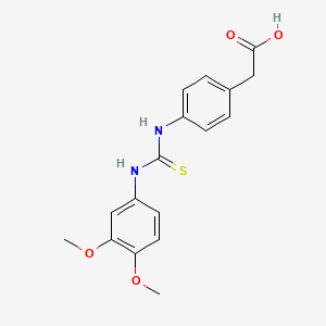 molecular formula C17H18N2O4S B5720108 [4-({[(3,4-dimethoxyphenyl)amino]carbonothioyl}amino)phenyl]acetic acid 