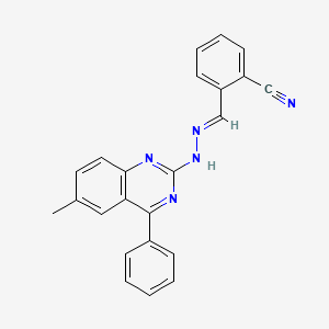 2-[2-(6-methyl-4-phenyl-2-quinazolinyl)carbonohydrazonoyl]benzonitrile