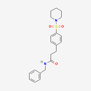 molecular formula C21H26N2O3S B5720149 N-benzyl-3-[4-(1-piperidinylsulfonyl)phenyl]propanamide 