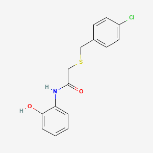 molecular formula C15H14ClNO2S B5720160 2-[(4-chlorobenzyl)thio]-N-(2-hydroxyphenyl)acetamide 