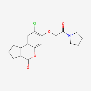 molecular formula C18H18ClNO4 B5720174 8-chloro-7-[2-oxo-2-(1-pyrrolidinyl)ethoxy]-2,3-dihydrocyclopenta[c]chromen-4(1H)-one 