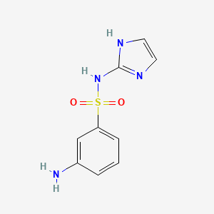 molecular formula C9H10N4O2S B572021 3-Amino-N-(1H-imidazol-2-YL)benzene-1-sulfonamide CAS No. 1342616-05-0