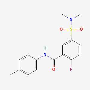 molecular formula C16H17FN2O3S B5720213 5-[(dimethylamino)sulfonyl]-2-fluoro-N-(4-methylphenyl)benzamide 