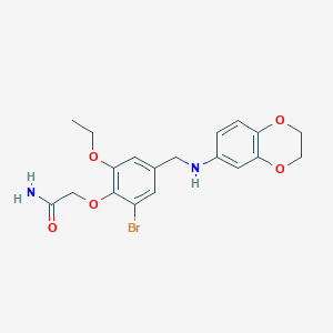 molecular formula C19H21BrN2O5 B5720230 2-{2-bromo-4-[(2,3-dihydro-1,4-benzodioxin-6-ylamino)methyl]-6-ethoxyphenoxy}acetamide 