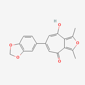 molecular formula C18H14O5 B5720258 6-(1,3-benzodioxol-5-yl)-8-hydroxy-1,3-dimethyl-4H-cyclohepta[c]furan-4-one 