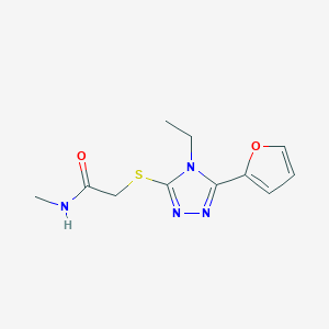 molecular formula C11H14N4O2S B5720265 2-{[4-ethyl-5-(2-furyl)-4H-1,2,4-triazol-3-yl]thio}-N-methylacetamide 