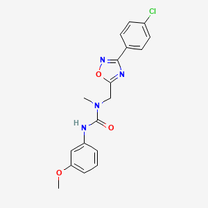 molecular formula C18H17ClN4O3 B5720294 N-{[3-(4-chlorophenyl)-1,2,4-oxadiazol-5-yl]methyl}-N'-(3-methoxyphenyl)-N-methylurea 