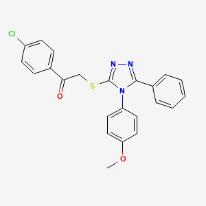 molecular formula C23H18ClN3O2S B5720324 1-(4-chlorophenyl)-2-{[4-(4-methoxyphenyl)-5-phenyl-4H-1,2,4-triazol-3-yl]thio}ethanone 