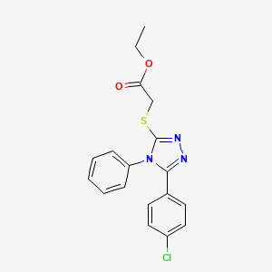 molecular formula C18H16ClN3O2S B5720355 ethyl {[5-(4-chlorophenyl)-4-phenyl-4H-1,2,4-triazol-3-yl]thio}acetate 