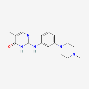 molecular formula C16H21N5O B572036 5-Methyl-2-((3-(4-methylpiperazin-1-yl)phenyl)amino)pyrimidin-4(3H)-one CAS No. 1245642-85-6
