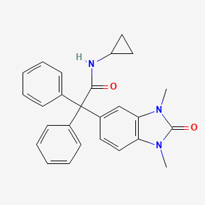 molecular formula C26H25N3O2 B5720364 N-cyclopropyl-2-(1,3-dimethyl-2-oxo-2,3-dihydro-1H-benzimidazol-5-yl)-2,2-diphenylacetamide 